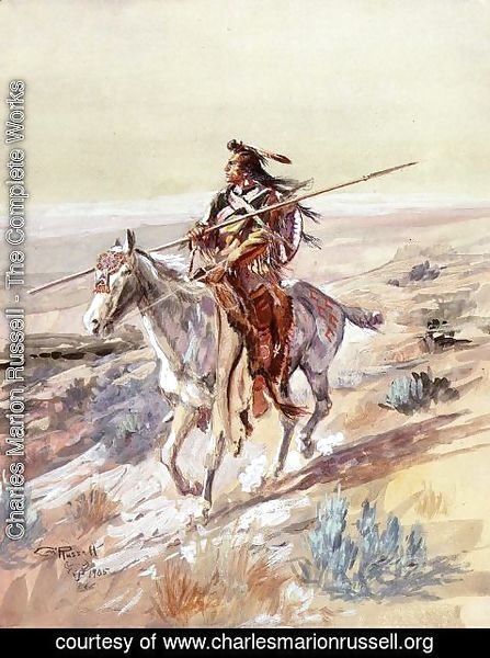 Charles Marion Russell - Indian with Spear