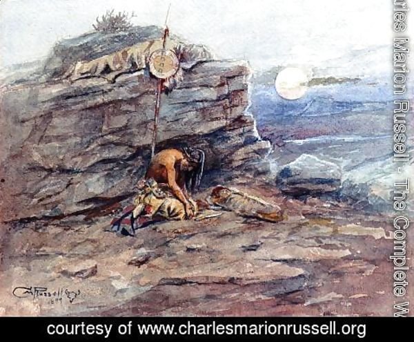 Charles Marion Russell - Mourning Her Warrior Dead