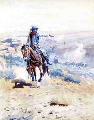 Charles Marion Russell - Pointing Out the Trail