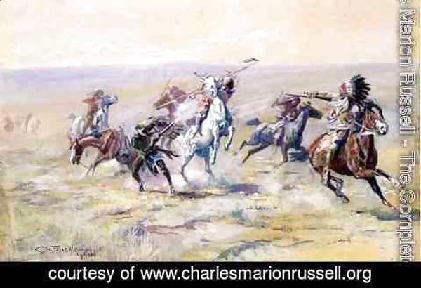 Charles Marion Russell - When Sioux and Blackfoot Meet