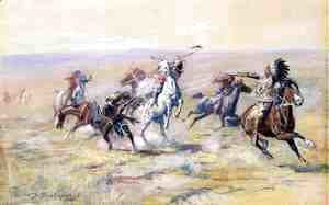 Charles Marion Russell - When Sioux and Blackfoot Meet