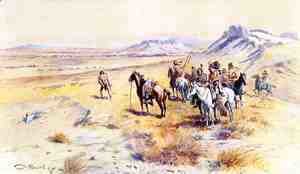 Charles Marion Russell - Indian War Party
