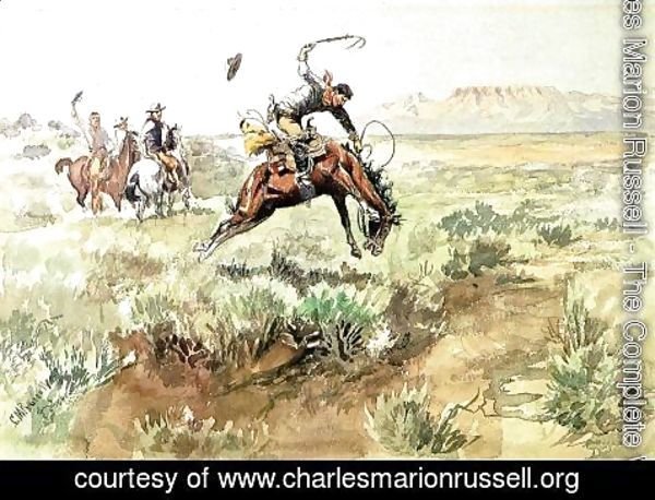 Charles Marion Russell - Bronco Busting