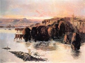Charles Marion Russell - The Buffalo Herd