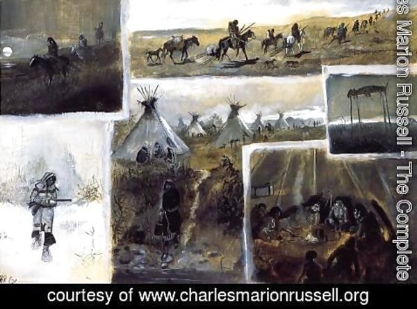 Charles Marion Russell - Western Montage