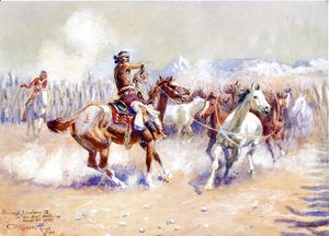 Charles Marion Russell - Navajo Wild Horse Hunters