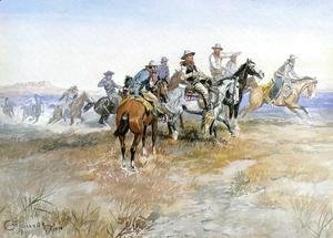 Charles Marion Russell - Start of Roundup