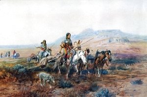 Charles Marion Russell - When the Trail Was Long Between Camps