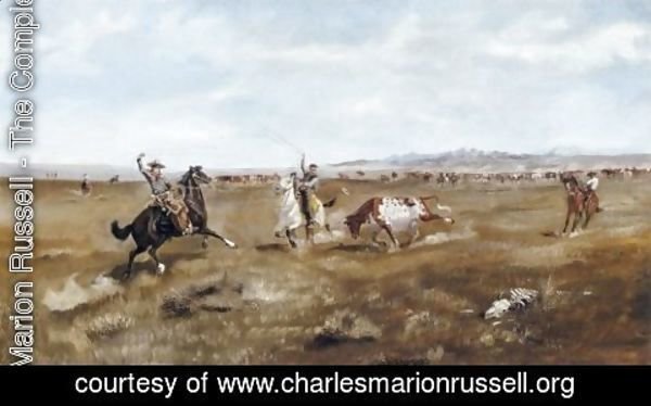 Charles Marion Russell - Branding Cattle