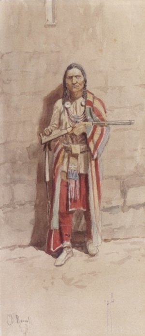 Charles Marion Russell - Indian With His Winchester