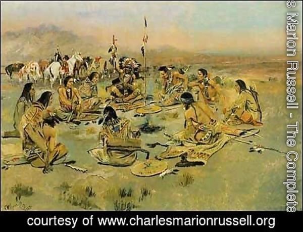 Charles Marion Russell - War Council on the Plains