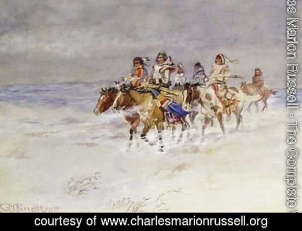 Charles Marion Russell - War Party In Winter