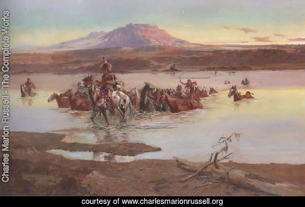 Fording The Horse Herd 1900