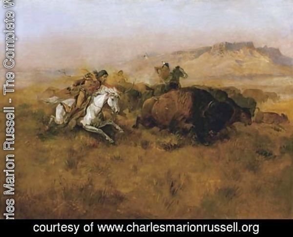 Charles Marion Russell - Buffalo Hunt No. 12