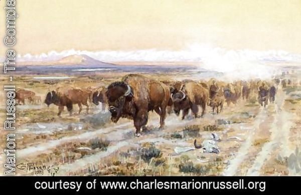 Charles Marion Russell - The Bison Trail