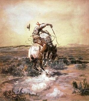 Charles Marion Russell - A Slick Rider