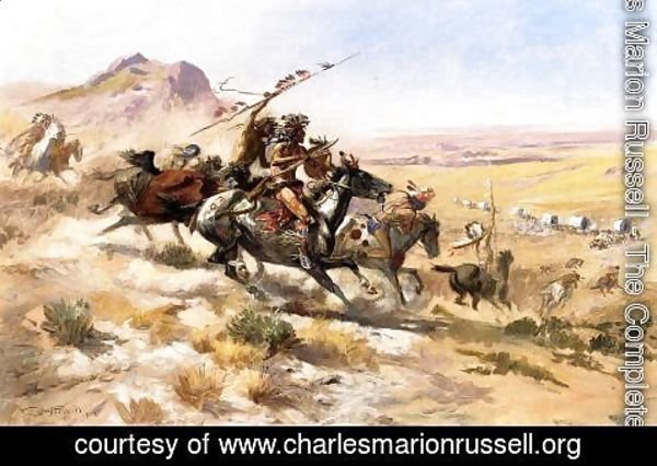 Charles Marion Russell - Attack on a Wagon Train