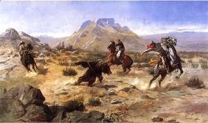 Charles Marion Russell - Capturing the Grizzly