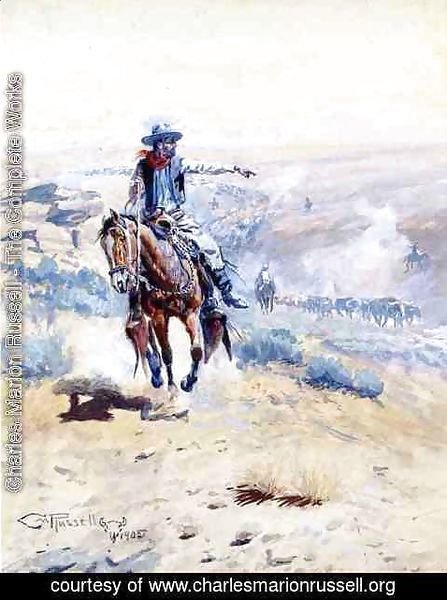Charles Marion Russell - Pointing Out the Trail