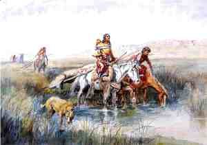 Charles Marion Russell - Indian Women Moving Camp