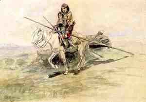 Charles Marion Russell - Indian on Horseback with a Child