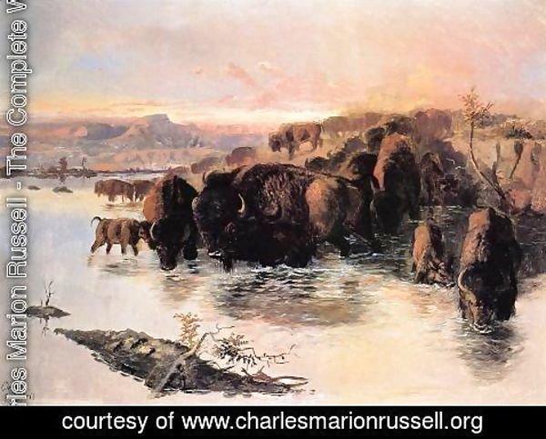 Charles Marion Russell - The Buffalo Herd