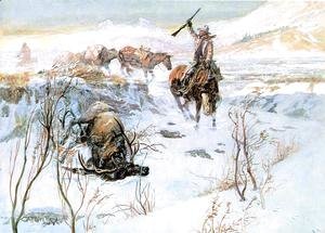 Charles Marion Russell - Christmas Dinner for the Men on the Trail