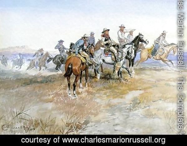 Charles Marion Russell - Start of Roundup