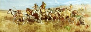 Charles Marion Russell - Indian Women Moving Camp I