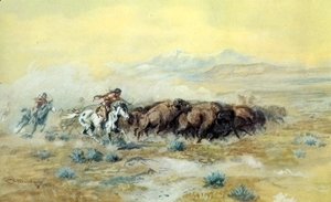 Charles Marion Russell - The Buffalo Hunt