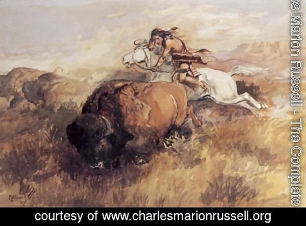 Charles Marion Russell - Indian On White Horse