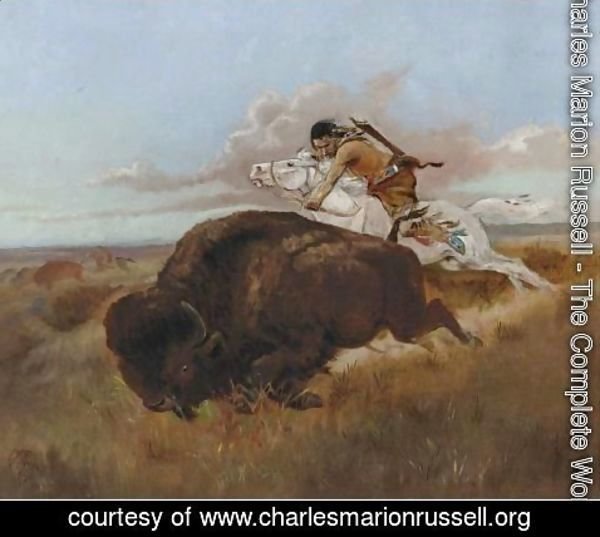 Charles Marion Russell - Buffalo Hunting
